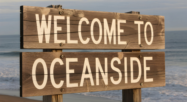 Welcome to Oceanside sign