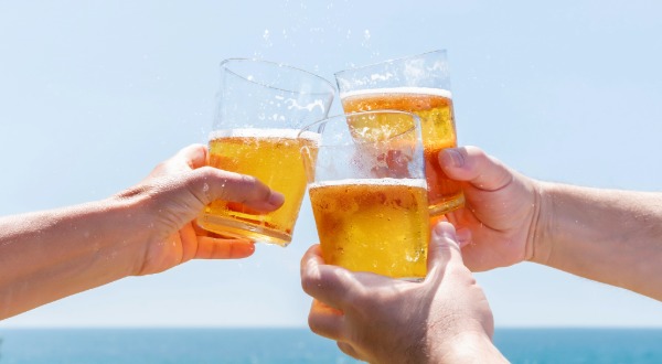 friends drinking beer in Oceanside