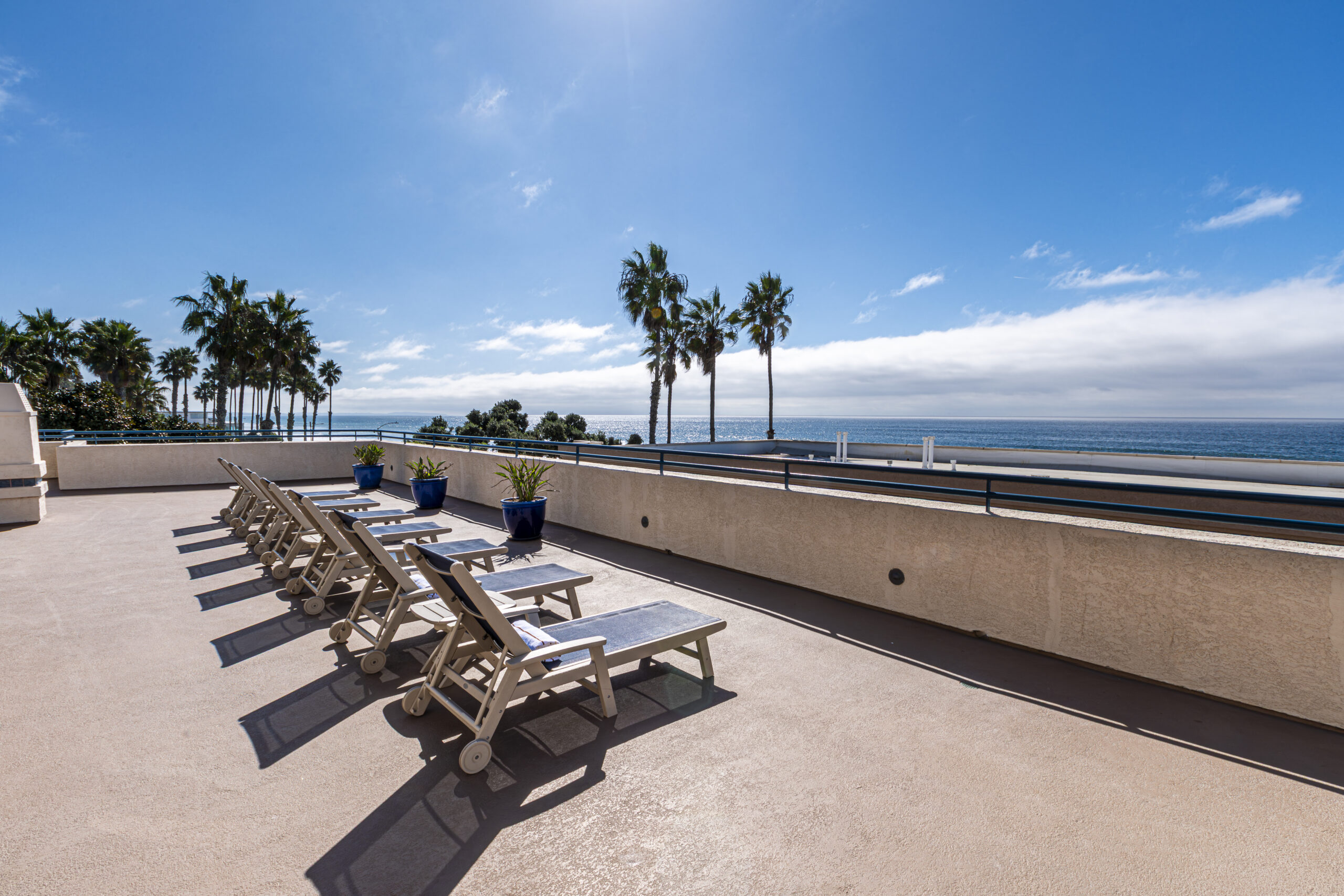 lounge chairs on the deck