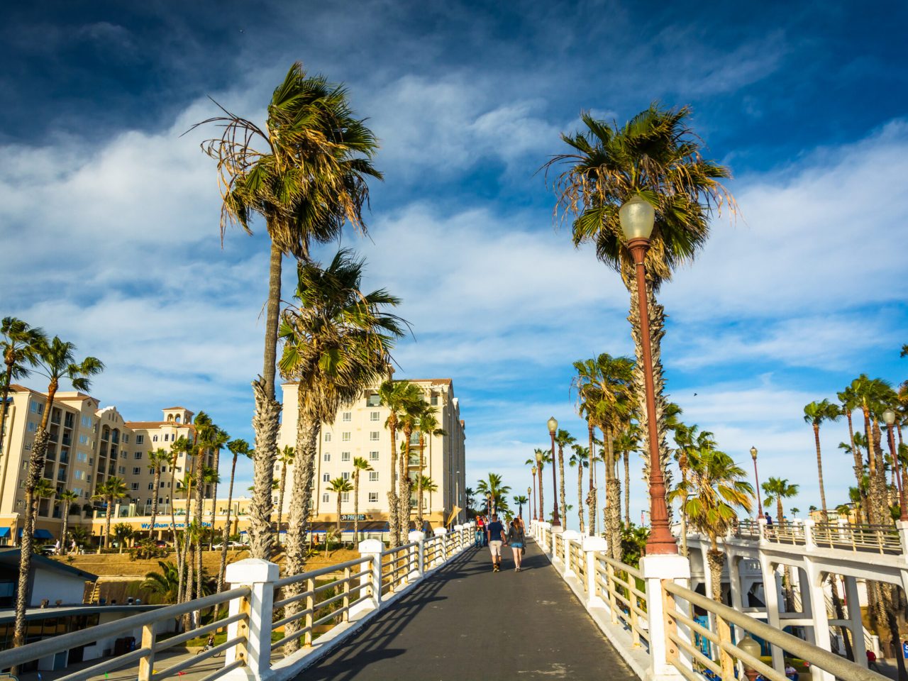 Walkway to the pier, in Oceanside, California.